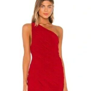 Norma Kamali One Shoulder Red Dress